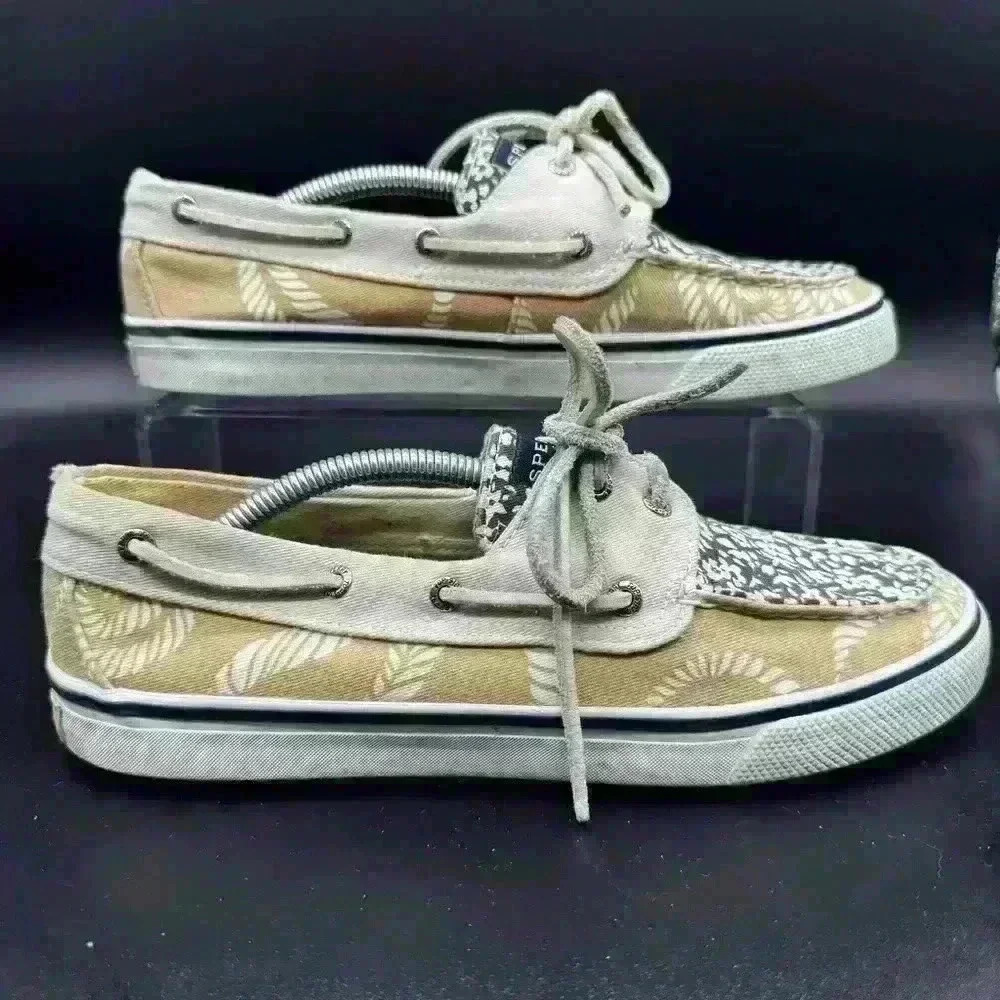 Sperry floral fabric canvas boat shoes size 8M women's